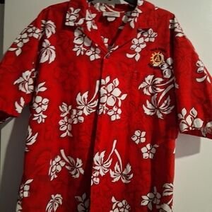 Pacific Legend Apparel Made In Hawaii Red Floral Men's Shirt